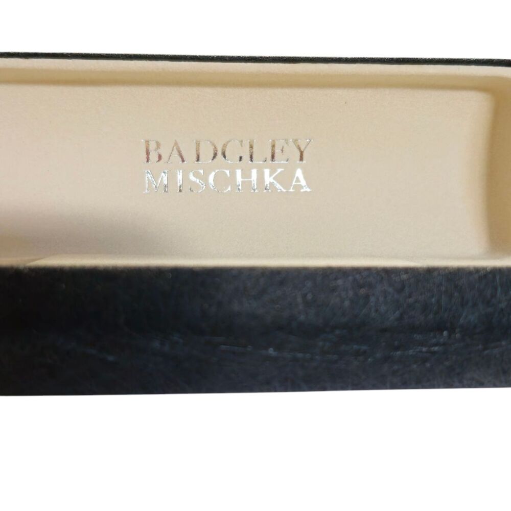 Badgley Mischka Black Hard Shell Glasses Case Clamshell Beige Interior
